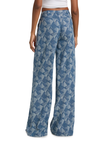Set Ramy Brook Angelica y Leo en Denim con Estampado Geométrico