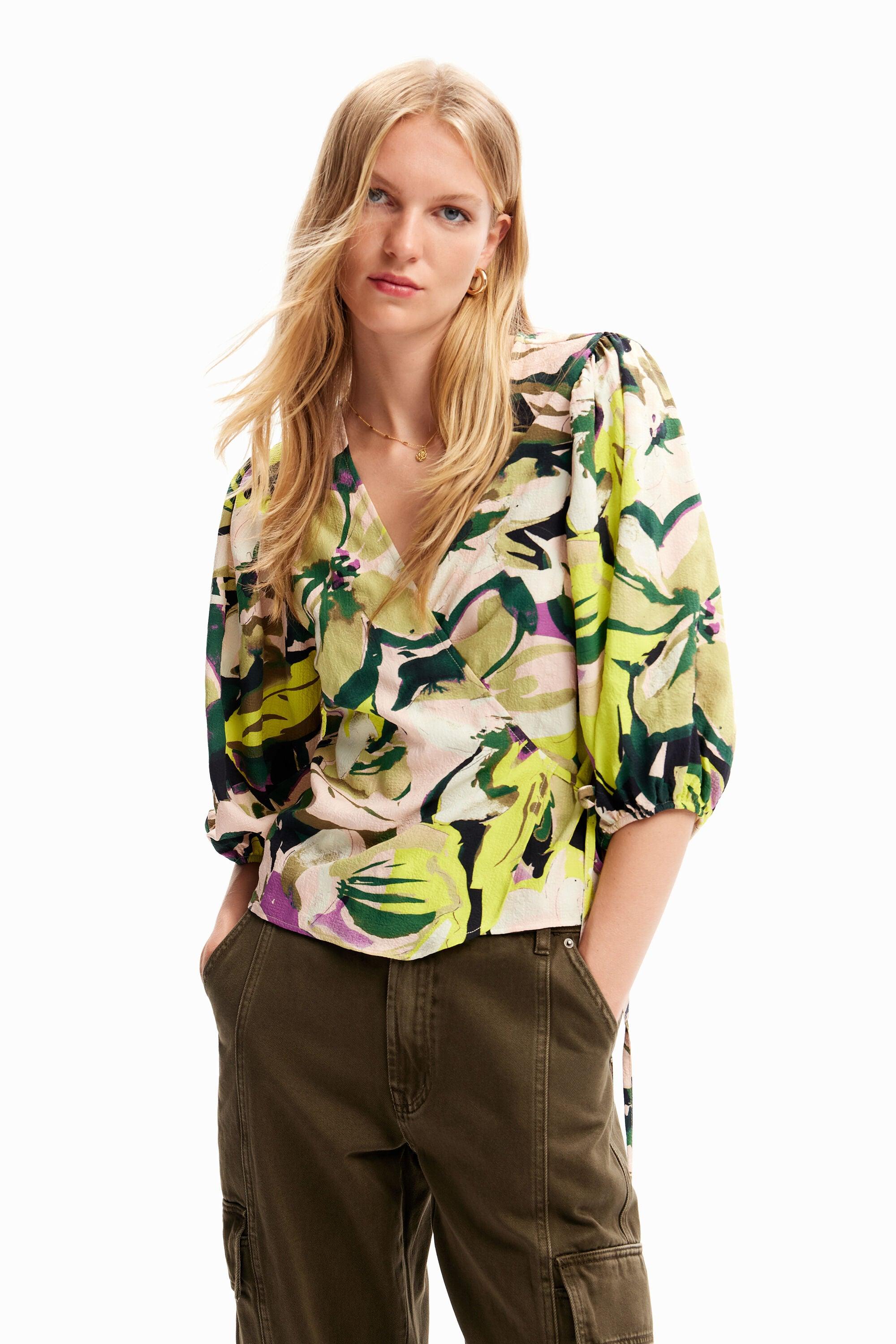 Blusa De Mujer Desigual Floral Wrap - tiendadicons.com