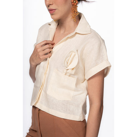 Blusa Simona Cala 100% Lino