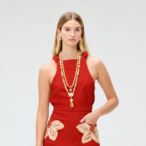 Blusa Cream Simona Lino - Rojo