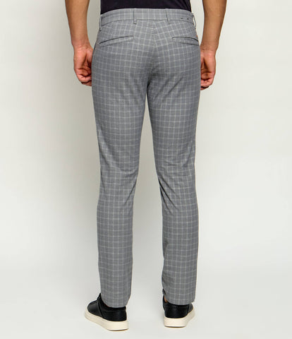 Pantalón Slim Fit BOSS de Cuadros Gris Stretch Hombre - Gris
