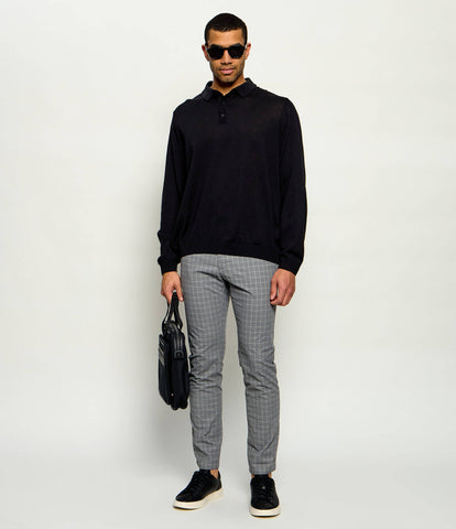 Pantalón Slim Fit BOSS de Cuadros Gris Stretch Hombre - Gris
