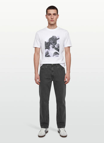 T Shirt BOSS Slim Fit en Algodón Mercerizado con Estampado Degradado - Blanco