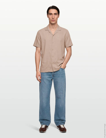 Camisa BOSS Lino y Algadón fresco manga corta