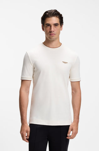 T-shirt BOSS x Aston Martin C-Thompson 80 Regular Fit de Algodón Mercerizado – Blanco