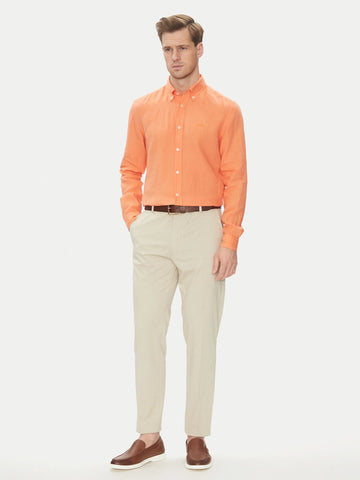 Camisa Boss de Lino Slim fit Con Logo Bordado