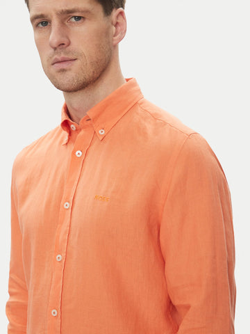Camisa Boss de Lino Slim fit Con Logo Bordado