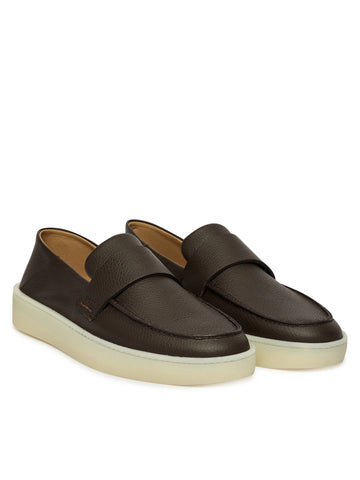 Mocasines BOSS de cuero - Marrón