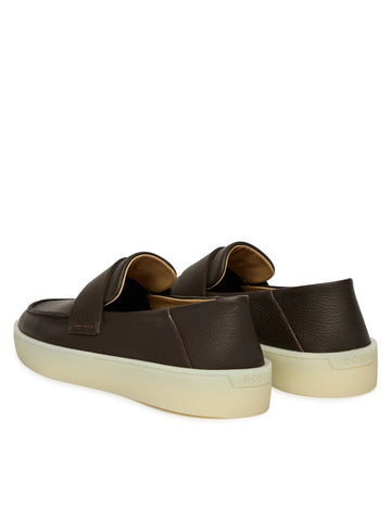 Mocasines BOSS de cuero - Marrón