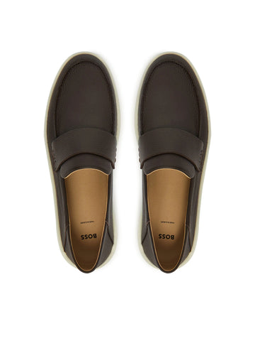 Mocasines BOSS de cuero - Marrón