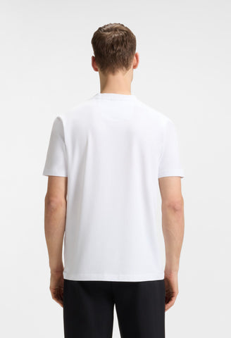 T-Shirt BOSS de algodón elástico con cuello con logotipo Regular Fit