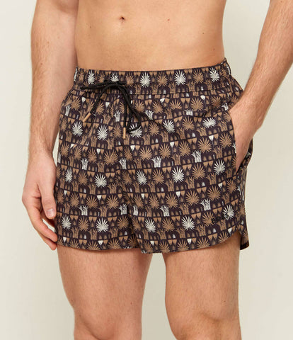 Traje de Baño BOSS tipo shorts tropical - Negro