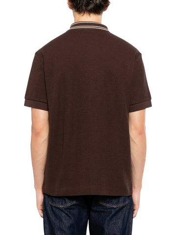 Polo BOSS de Punto con Cuello en Contraste - Marrón