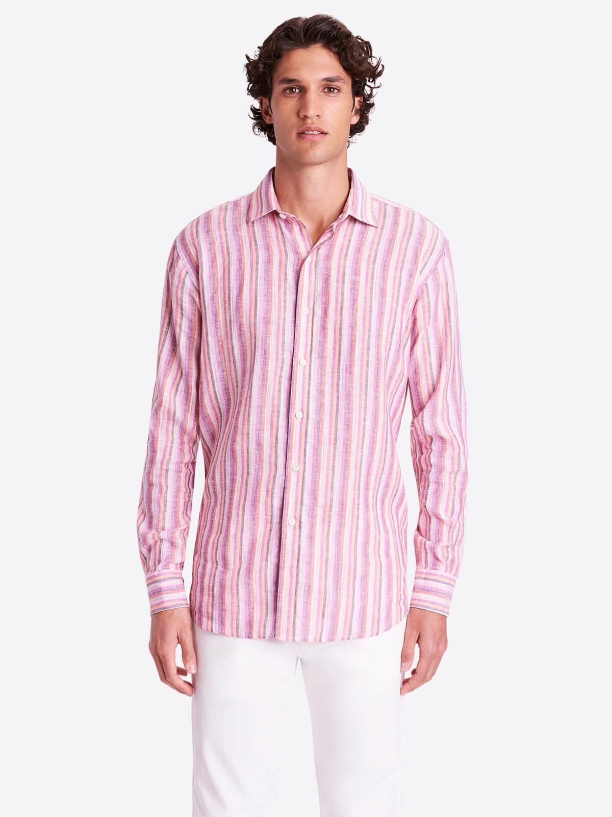 Camisa Bugatchi Lino Fino Multicolor Slim fit - tiendadicons.com