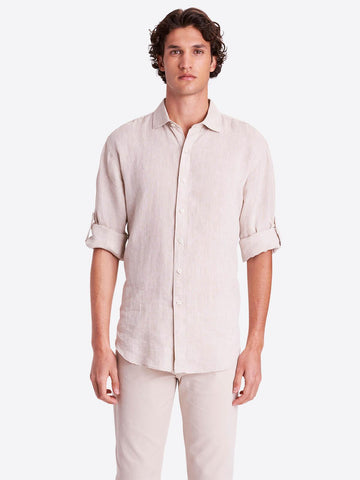 Camisa Bugatchi Lino Fino Slim fit - Beige - tiendadicons.com