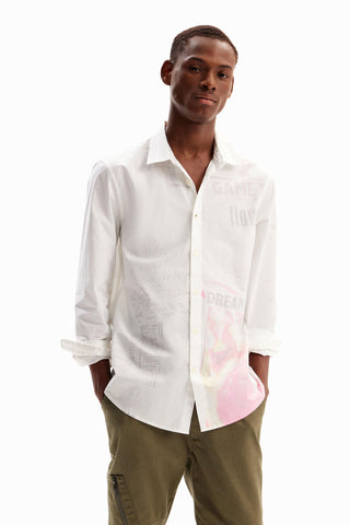 Camisa De Hombre Desigual Poplin Newspaper - tiendadicons.com