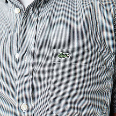 Camisa Lacoste Cuadros Pequeños Mangas Cortas Regular Fit