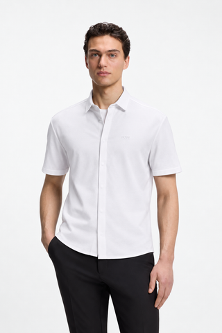 Camisa BOSS GOC Swing Regular Fit de Algodón Stretch – Blanco