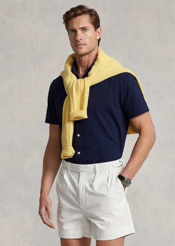 Camisa Manga Corta Polo Ralph Lauren Seersucker Custom Fit - tiendadicons.com