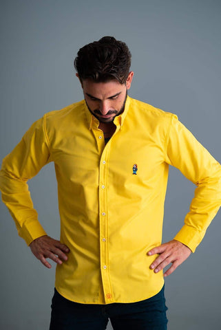Camisa Oxford Charles Beckett - Amarilla - tiendadicons.com