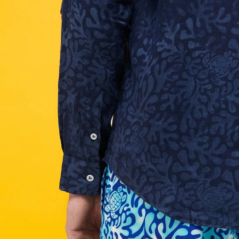 Camisa de lino con estampado Turtles Splash - tiendadicons.com