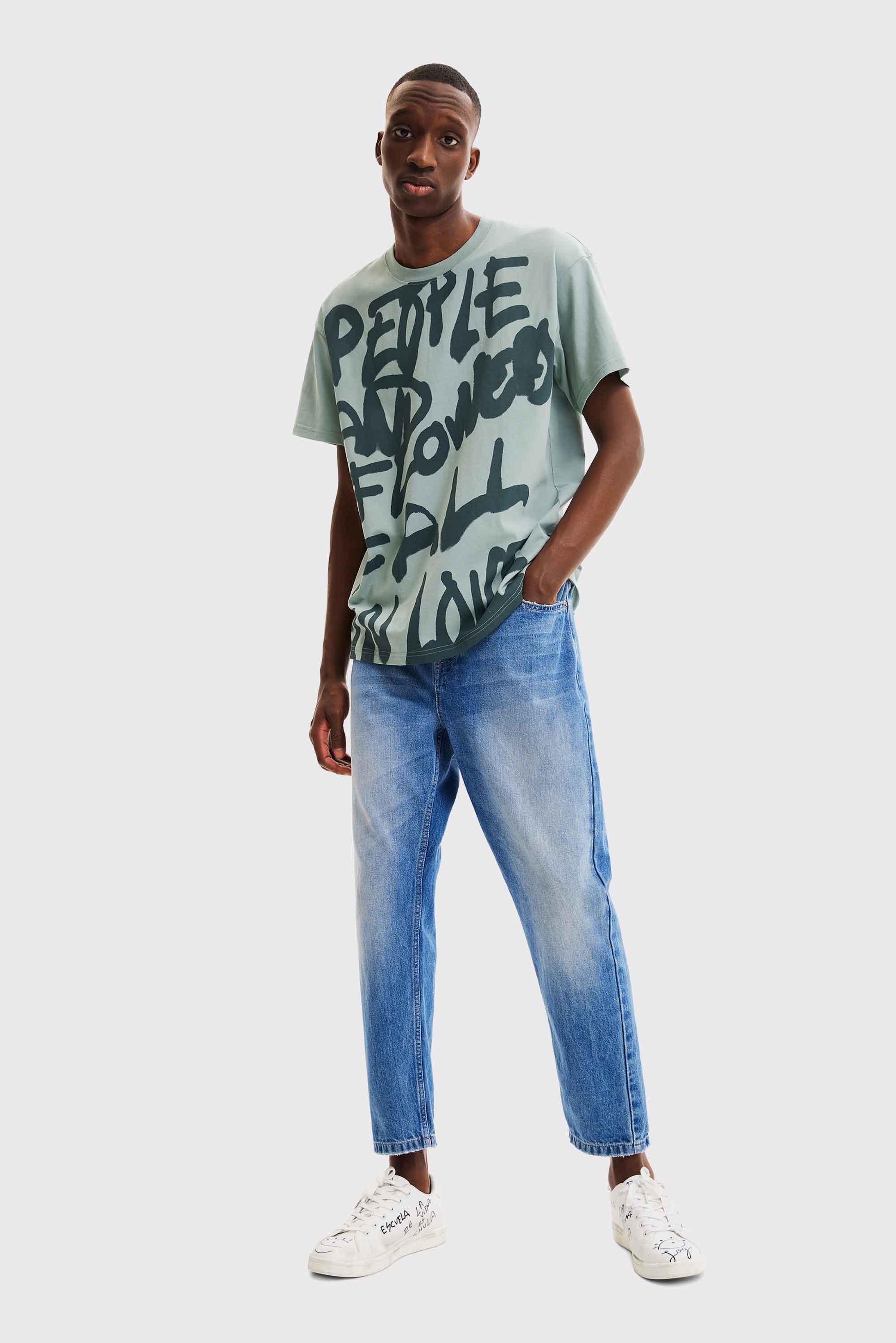 Camiseta oversize mensaje Desigual - tiendadicons.com