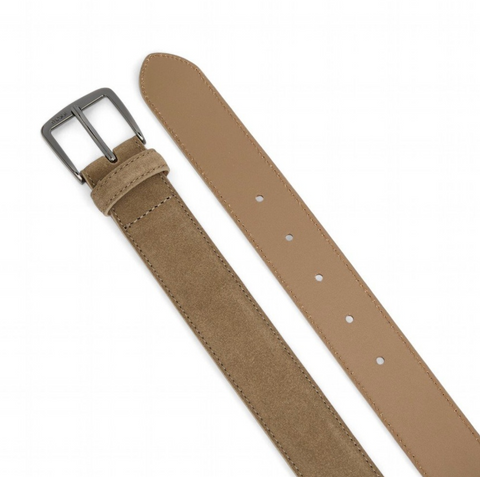 Correa BOSS de Gamuza con Hebilla Metálica – Beige