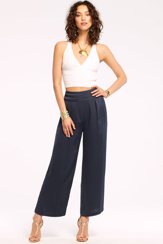 Pantalón Ramy Brook Cropped Joss - Azul Marino