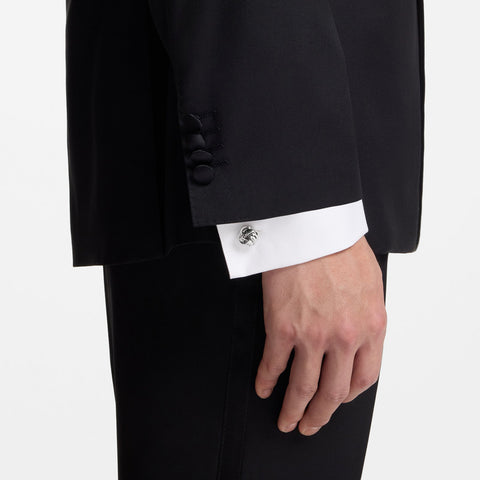 Gemelos BOSS con forma de nudo plateado