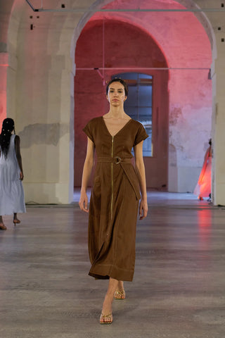 Vestido Midi En Lino Elodia Faride