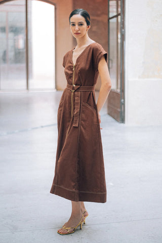 Vestido Midi En Lino Elodia Faride