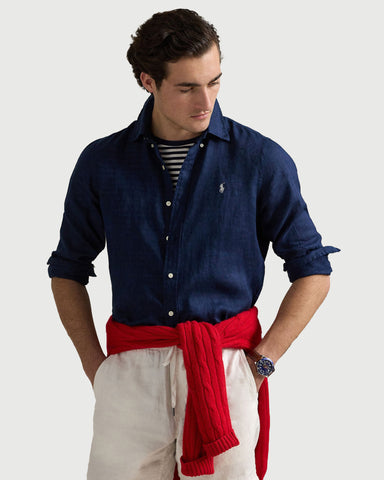 Camisa En Lino POLO Ralph Lauren Manga Larga Custom Fit