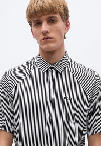 Camisa Mangas Cortas BOSS de Rayas regular fit algodón con Stretch
