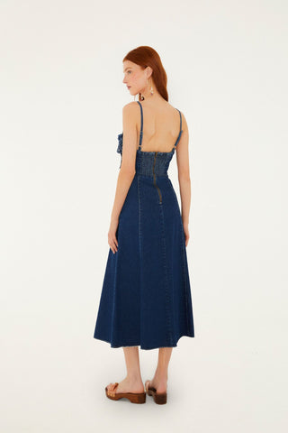 Vestido Farm Rio Midi en Denim 3d palm tree cut-out (Copy)