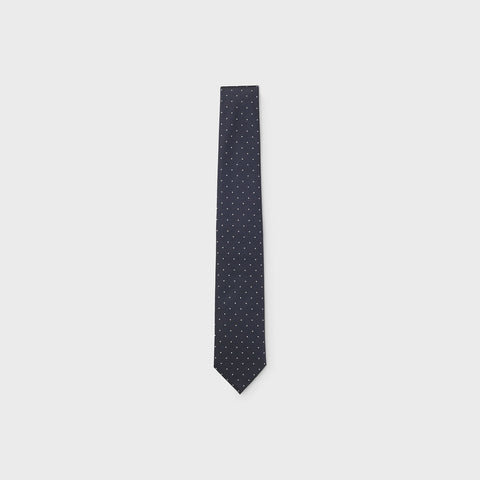 Corbata BOSS 100% de Seda con patrón de puntos Azul marino