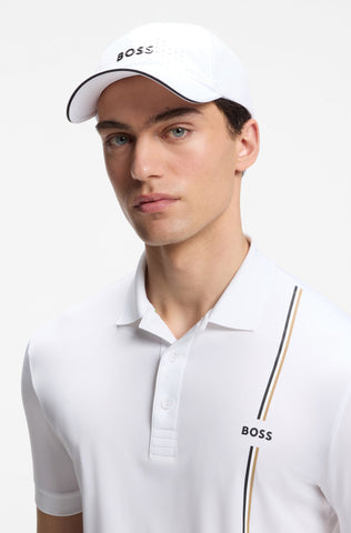 Gorra BOSS Lach_TOC_N Perforada con Logo – Blanco