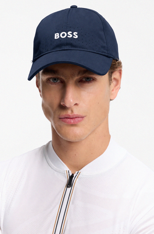 Gorra BOSS Lach_TOC_N Perforada con Logo – Azul Oscuro