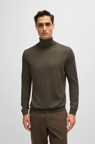 Sweater BOSS Rollneck en Merino Wool Extra Fino Slim fit