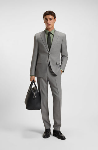 Camisa BOSS de Vestir Poplin Cuello Kent con Stretch Slim Fit