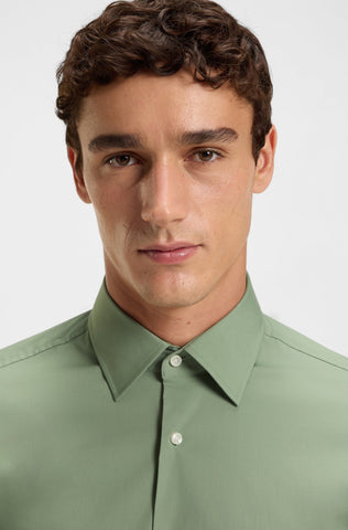 Camisa BOSS de Vestir Poplin Cuello Kent con Stretch Slim Fit