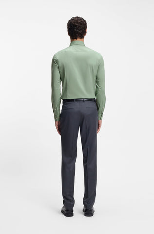 Camisa BOSS de Vestir Poplin Cuello Kent con Stretch Slim Fit