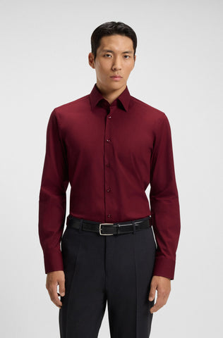 Camisa BOSS de Vestir Poplin con Stretch Slim Fit