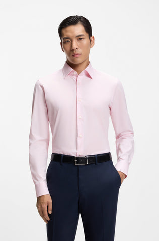Camisa BOSS de Vestir Poplin Cuello Kent con Stretch Slim Fit
