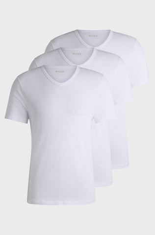 Pack de tres camisetas de cuello en V BOSS en jersey de algodón regular fit