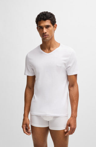 Pack de tres camisetas de cuello en V BOSS en jersey de algodón regular fit