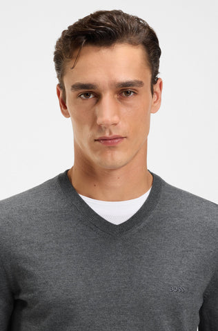 Sweater BOSS Cuello V en Virgin Wool Regular fit
