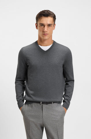 Sweater BOSS Cuello V en Virgin Wool Regular fit