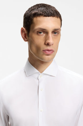 Camisa BOSS Slim Fit de Vestir Poplin Cuello Spread de Planchado Facil con Stretch