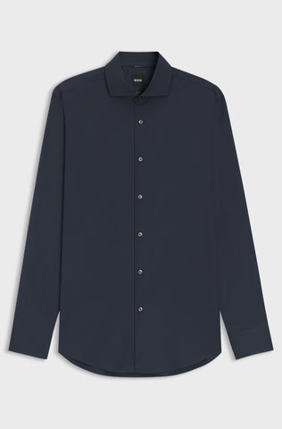 Camisa BOSS Slim Fit de Vestir Poplin Cuello Spread de Planchado Facil con Stretch