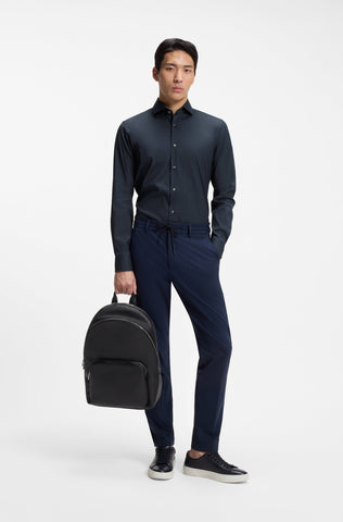 Camisa BOSS Slim Fit de Vestir Poplin Cuello Spread de Planchado Facil con Stretch